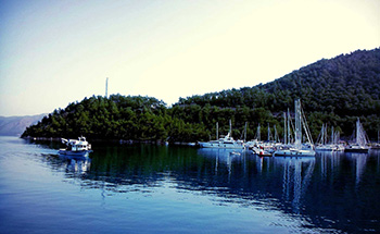 Carte de l'itinéraire pour Marmaris-Fethiye, mini croisiere, location privative de bateau,
www.barbarosyachting.com